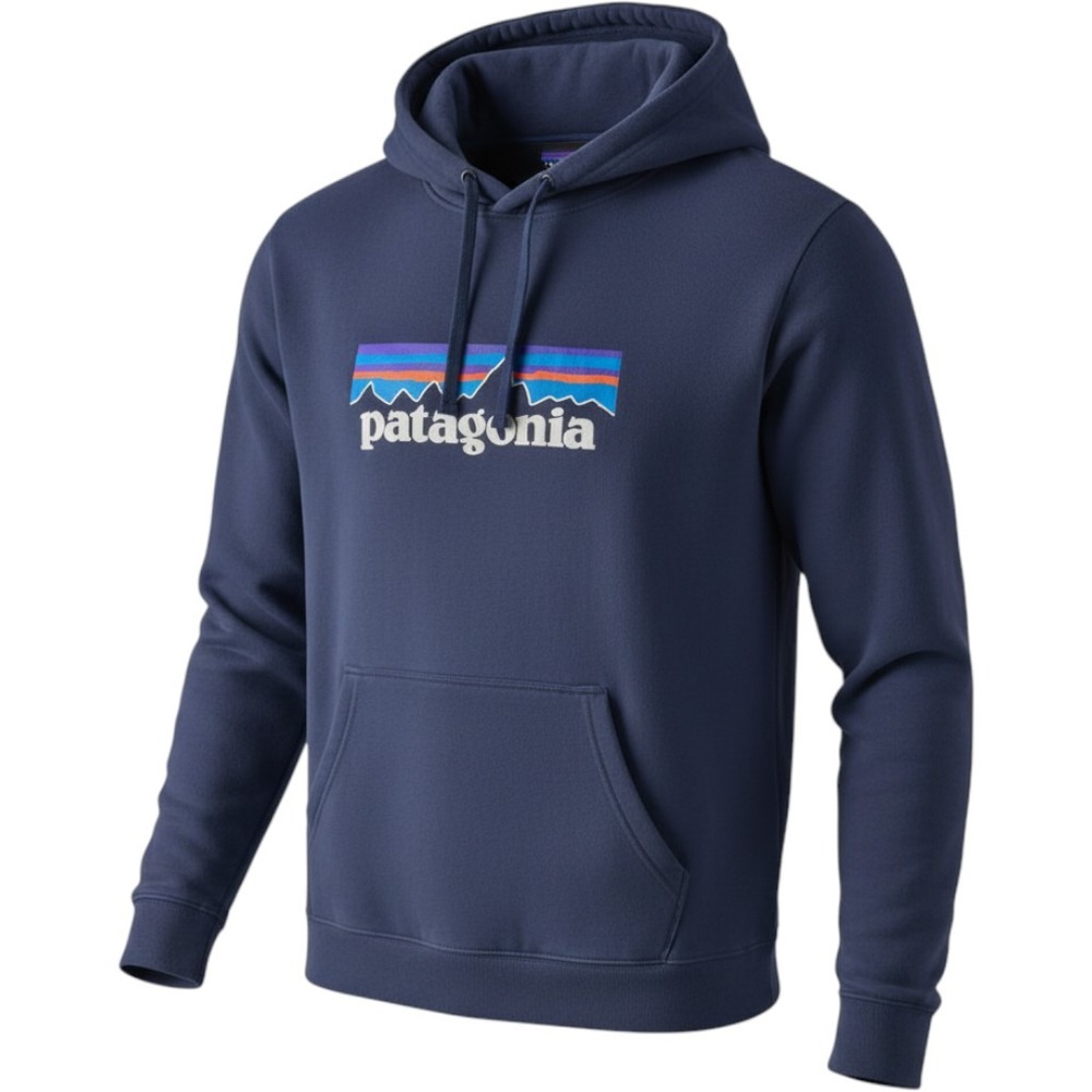 Patagonia Mens Navy Blue P-6 Logo Uprisal Hoody Pullover Sweatshirt Large